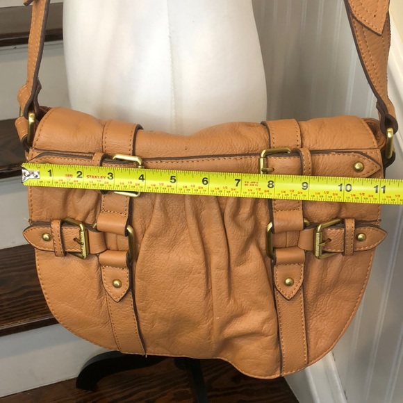 VINCE CAMUTO Tumbled Brown Leather Messenger Strappy Tote Crossbody Shoulder Bag - Picture 16 of 17